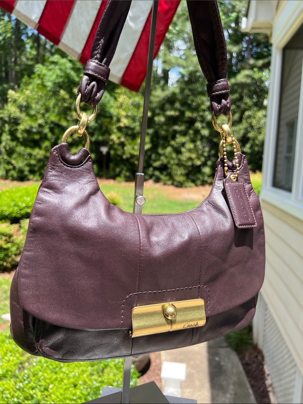 Coach Dark Brown Kristen Leather Hobo with Gold Hardware GUC - Picture 8 of 17